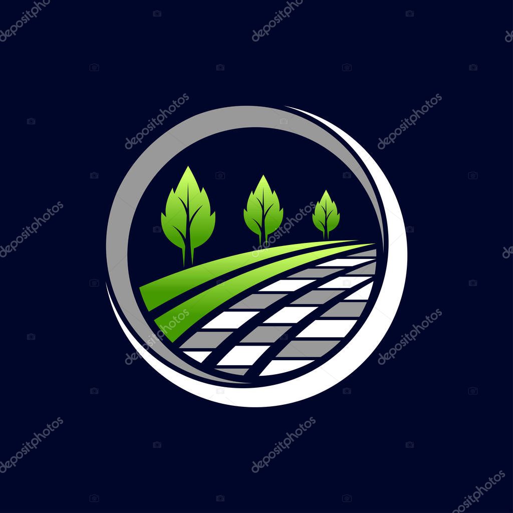 Landscaping logo with circle concept
