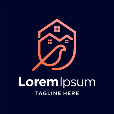 Çizgi sanatı konsepti olan yuva logosu