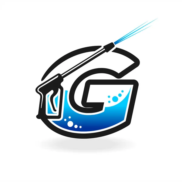 Logotipo Lavado Potencia Con Letra Concepto — Vector de stock