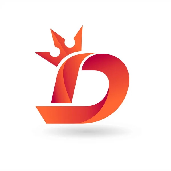 Lettera Logo Con Corona Concetto — Vettoriale Stock