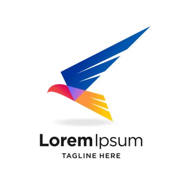 Şeffaf renk kavramına sahip kartal logosu