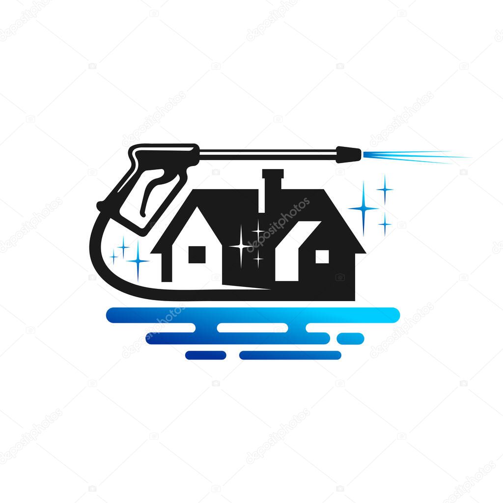 Power wash logo with home concept