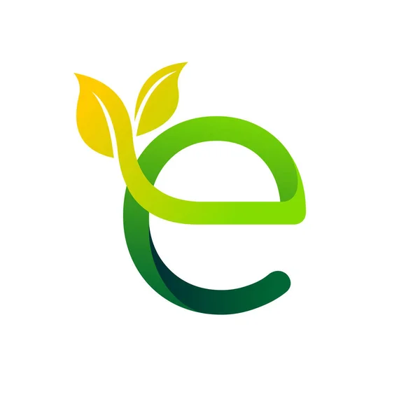 Logo Eco Friendly Con Lettera Concept — Vettoriale Stock