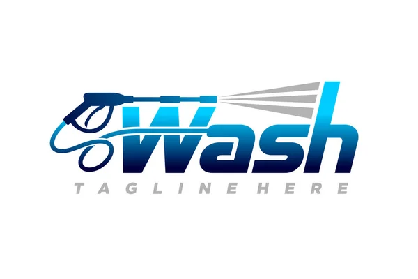 Wash Lettering Logo Power Wash Logo — Stok Vektör