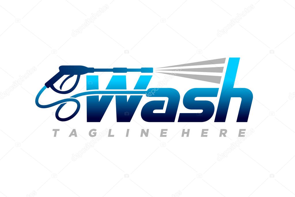 Wash lettering logo, power wash logo