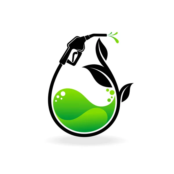 Екологічно Чистий Логотип Палива Концепцією Листя — стоковий вектор