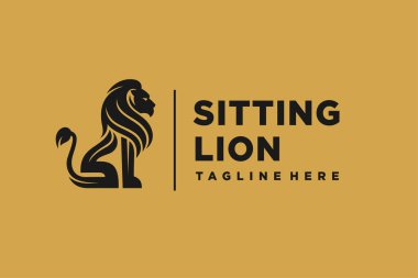 sitting lion logo with letter S and letter L concept clipart