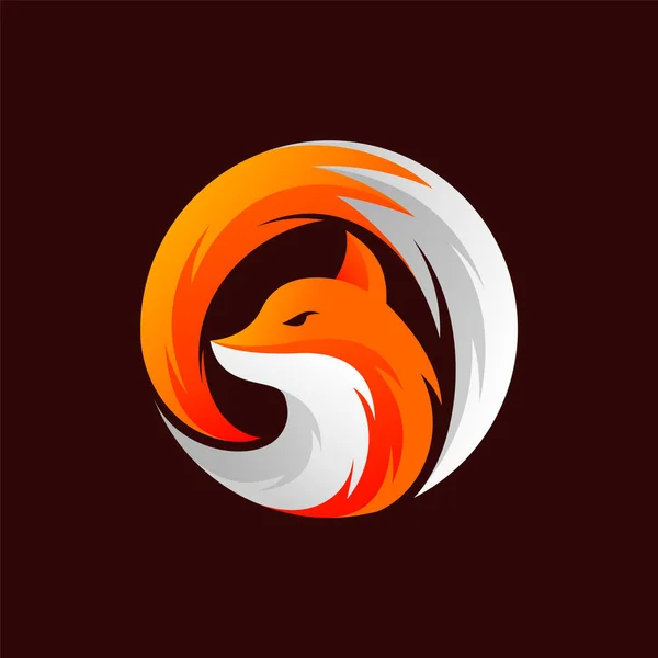 Logo Fox Con Concepto Círculo — Vector de stock
