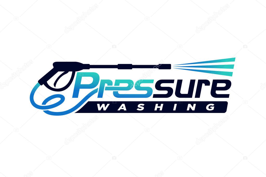 Pressure Washing lettering logo, Pressure Washing logo