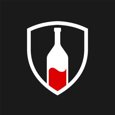 Kalkan konseptli şarap logosu