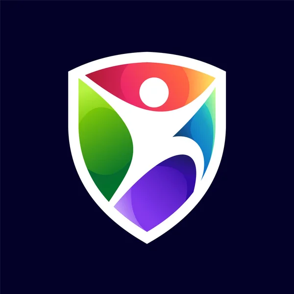 Logo Assurance Vie Avec Concept Bouclier — Image vectorielle