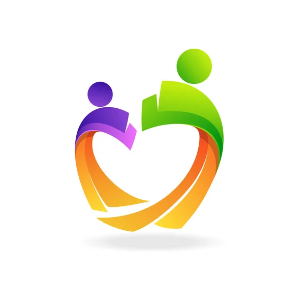 Aşk Konseptli Çocuk Bakımı Logosu — Stok Vektör