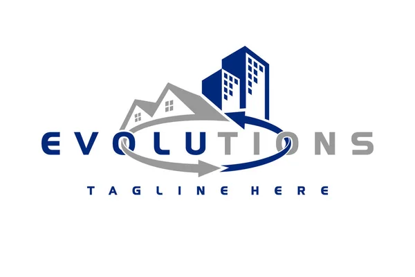 Evolutions Realitní Logo Design Loga Stavby — Stockový vektor