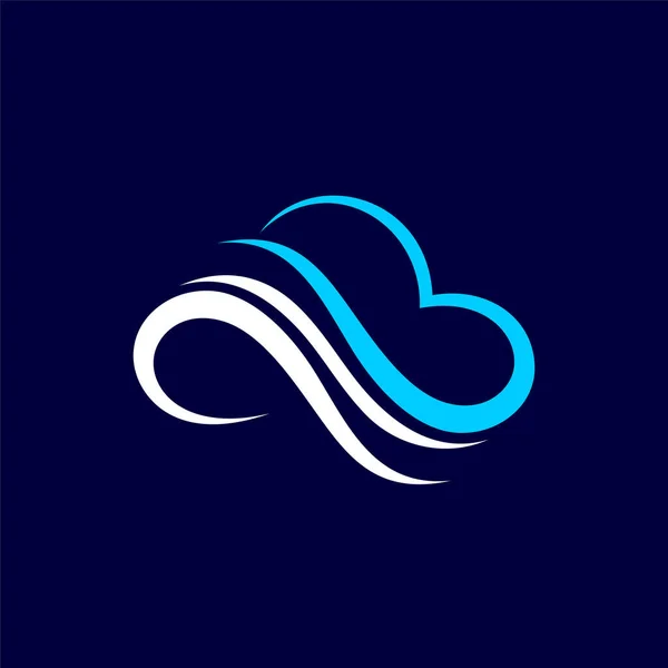 Хмарний Логотип Концепцією Вітру — стоковий вектор