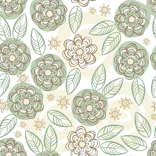 Green floral vintage background — Stock Vector