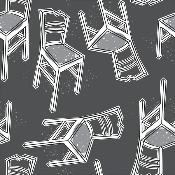 Chaises blanches vintage sur foncé — Image vectorielle
