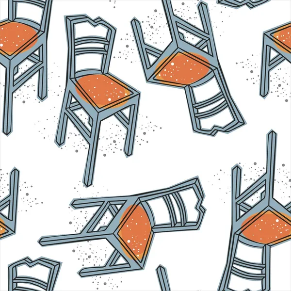 Cadeiras vintage azul —  Vetores de Stock
