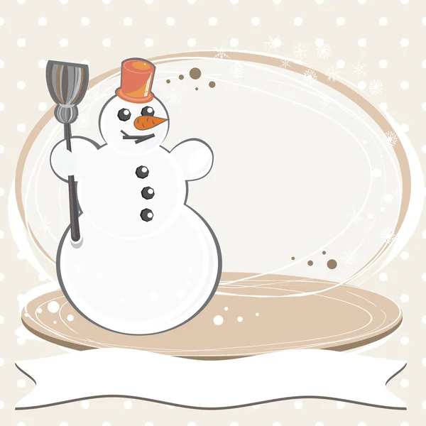 Снеговик на бежевом — стоковый вектор