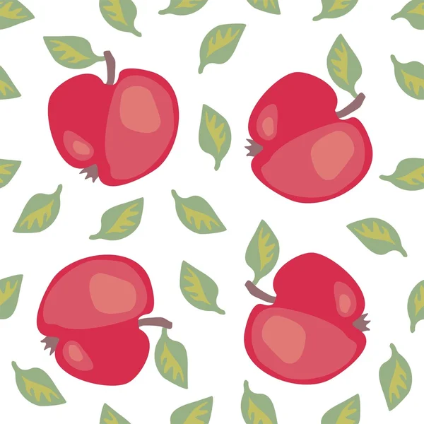 Red apples on white — Stock Vector