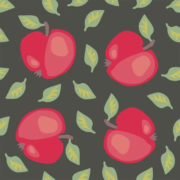 Red apples on dark background — Stock Vector