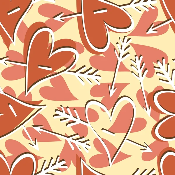 Corazones con flechas — Vector de stock