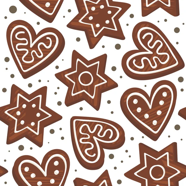 Gingerbreads on dots — Stock Vector