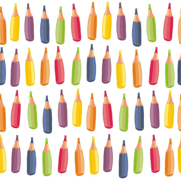 Rows of colorful crayons — Stock Vector