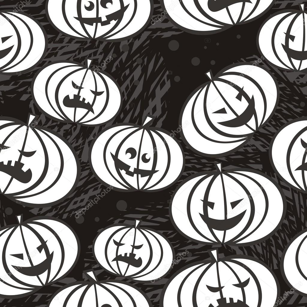 Monochrome scary pumpkins