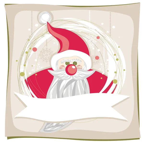Claus de Père Noël rouge sur flocons de neige — Image vectorielle