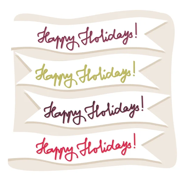 Happy holidays text labels — Stock Vector