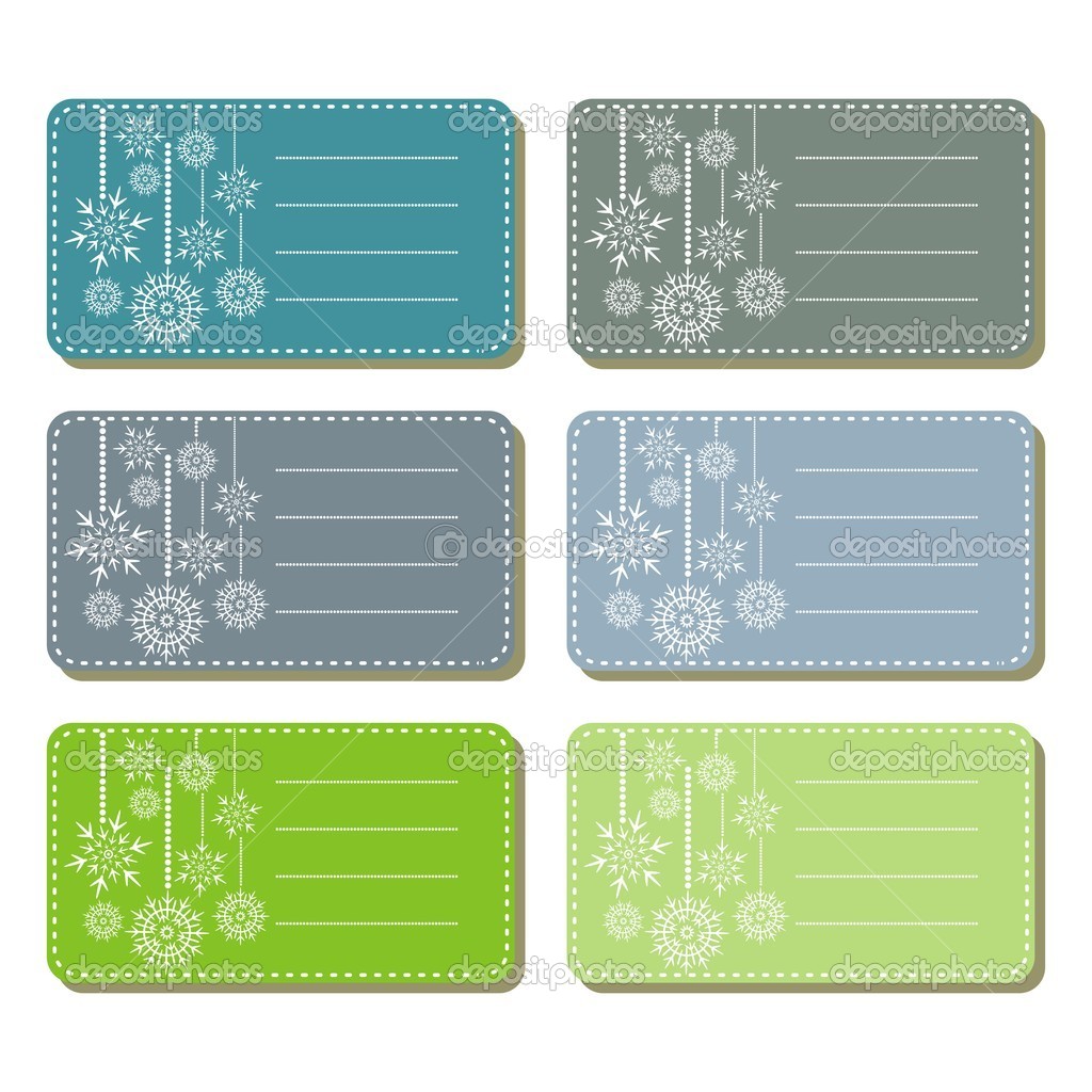 Gift labels with snowflakes cold