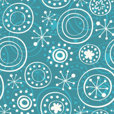 Turkuaz üzerinde dağınık kar taneleri