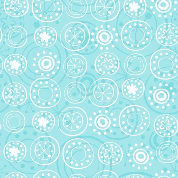 Rows of snowflakes on turquoise — Stock Vector