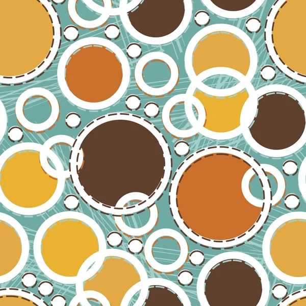 Colorful retro circles on turquoise — Stock Vector