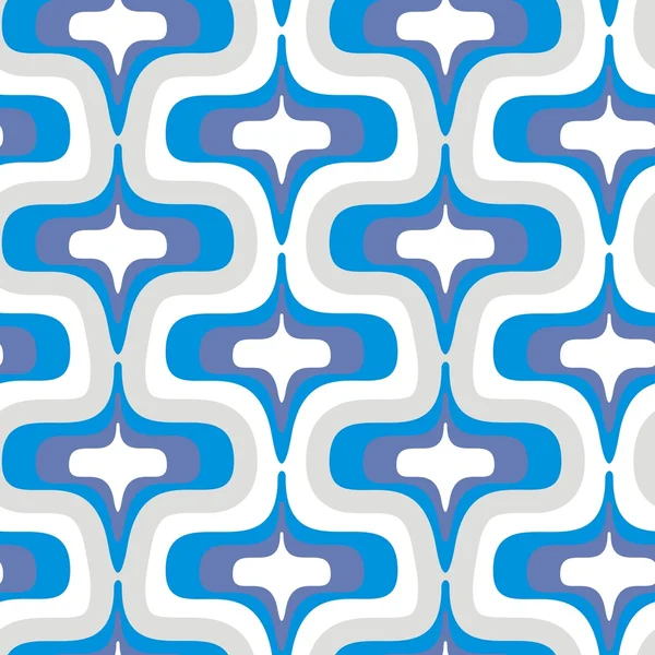 Ondes rétro bleu gris et blanc — Image vectorielle