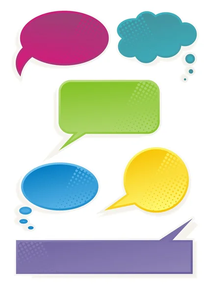 Patterned colorful speech bubbles set — Stock Vector