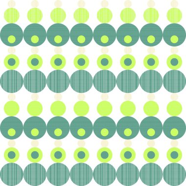 Yeşil turkuaz bej renkli daireler ve beyaz arka plan üzerinde satırları nokta