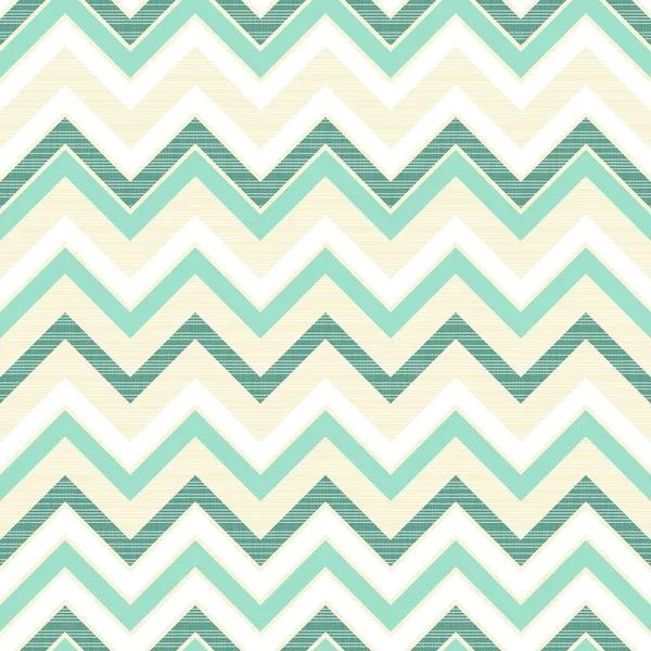 Seamless retro geometric chevron pattern in beige white and turquoise — Stock Vector