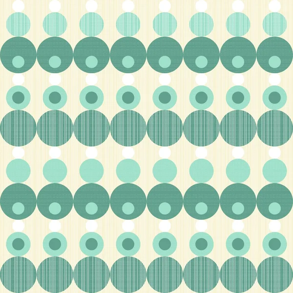 复古绿松石米色圆和点在浅色背景上的行中 — 图库矢量图片