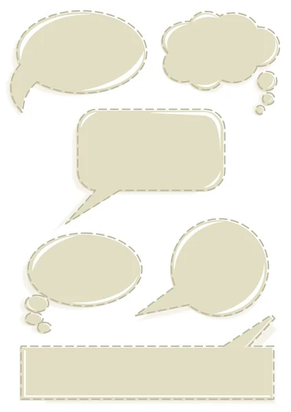 Monochrome speech bubbles set with border on white background — Stock Vector