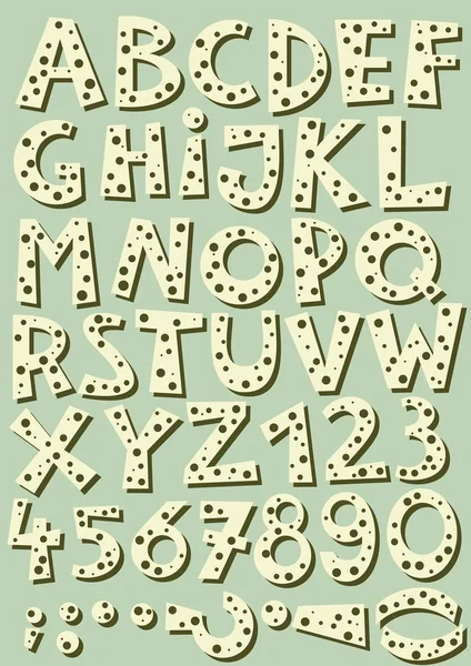 Ретро-бежевый пунктирный алфавит на синем фоне — стоковый вектор