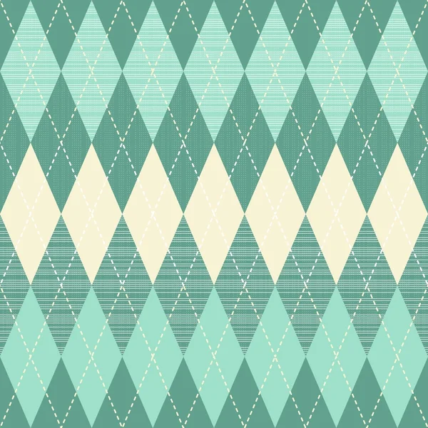 Traditionele argyle ruitpatroon in turquoise en beige naadloze patroon — Stockvector