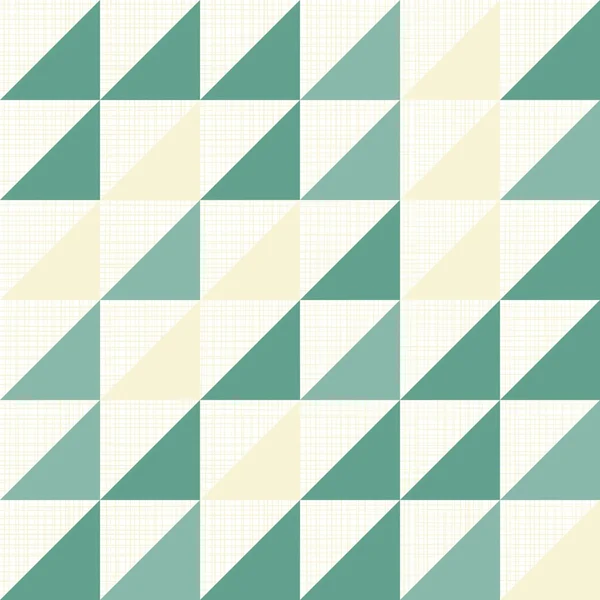 Turkos beige vita trianglar i rader på mönstrad bakgrund regelbundet geometriska seamless mönster — Stock vektor