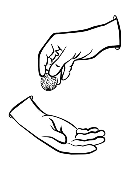 El değiştirmek ve tek renkli siyah ve beyaz İşletme/Finans illüstrasyon sikke