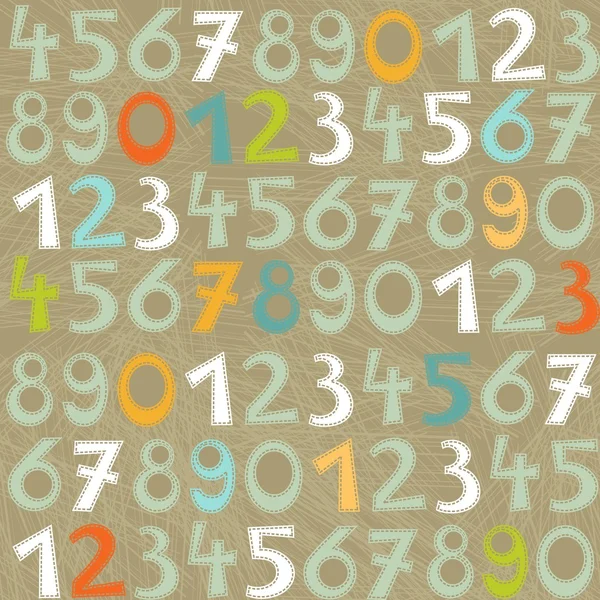 Colorful numbers on dark background education seamless pattern — Stock Vector
