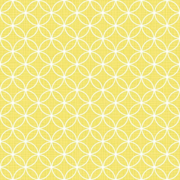 Cercles blancs rétro en rangées sur fond jaune ensoleillé motif géométrique abstrait sans couture — Image vectorielle