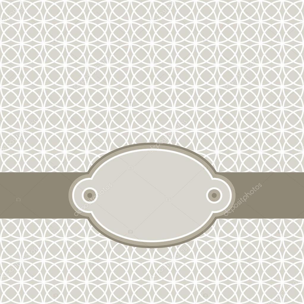 retro white circle mix in rows on gray brown background abstract geometric background with oval blank label on dark ribbon celebration card