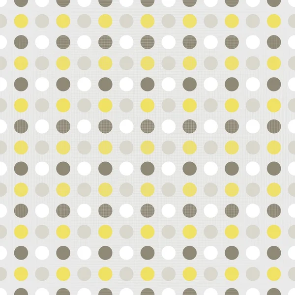 Delicate yellow brown beige white little polka dots geometric elements on beige background seamless pattern — Stock Vector