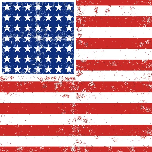 Blauw rood witte strepen en sterren grunge patroon Amerikaanse vlag achtergrond — Stockvector