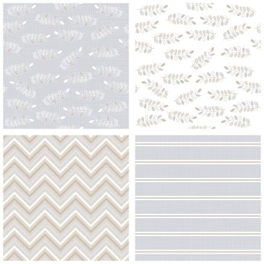 kirli beyaz gri mavi çizgili chevron açık mavi renkli romantik botanik geometrik seamless modeli küme üzerinde bırakır.